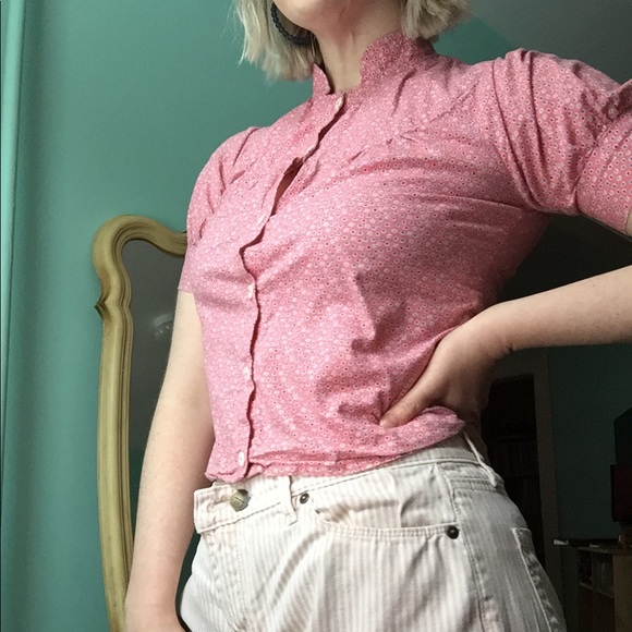 CUTE Vintage 80’s PINK button up with collar  💕 - Picture 2 of 3